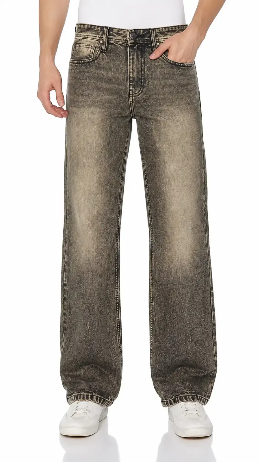 Men's Vintage Washed Bootcut Jeans
