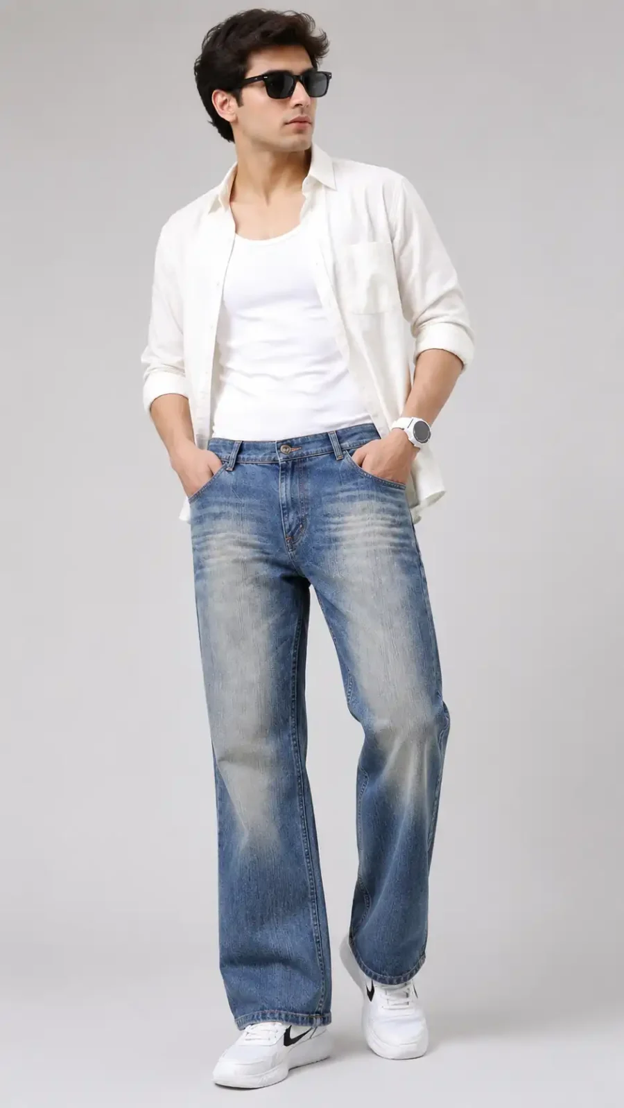 Men's Premium Vintage Wash Bootcut Jeans