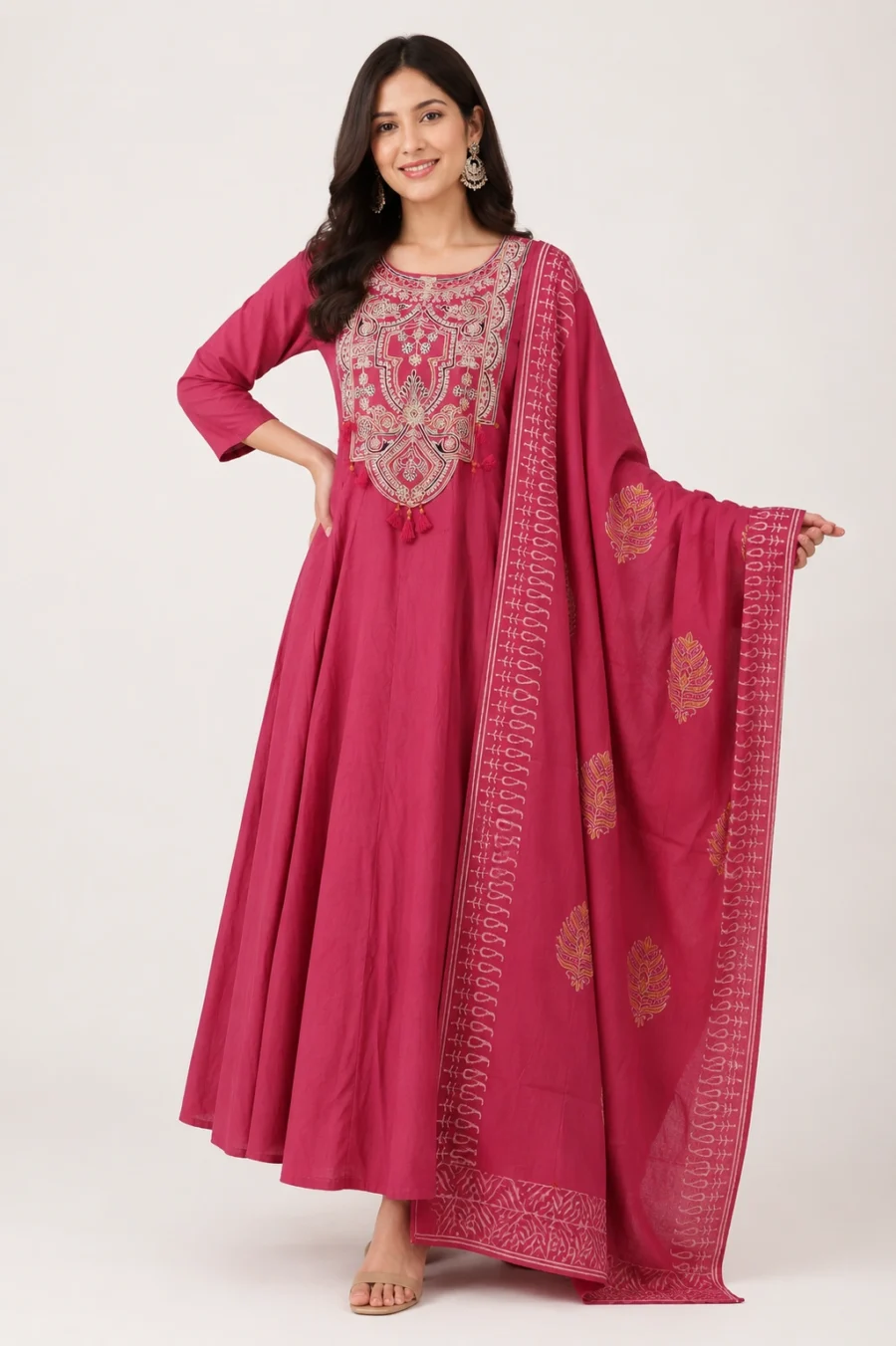 Gulabi Grace Embroidered Anarkali Suit Set
