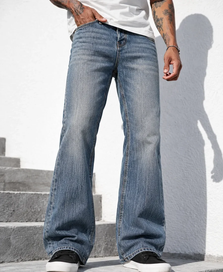 Men's Vintage Wash Bootcut Jeans