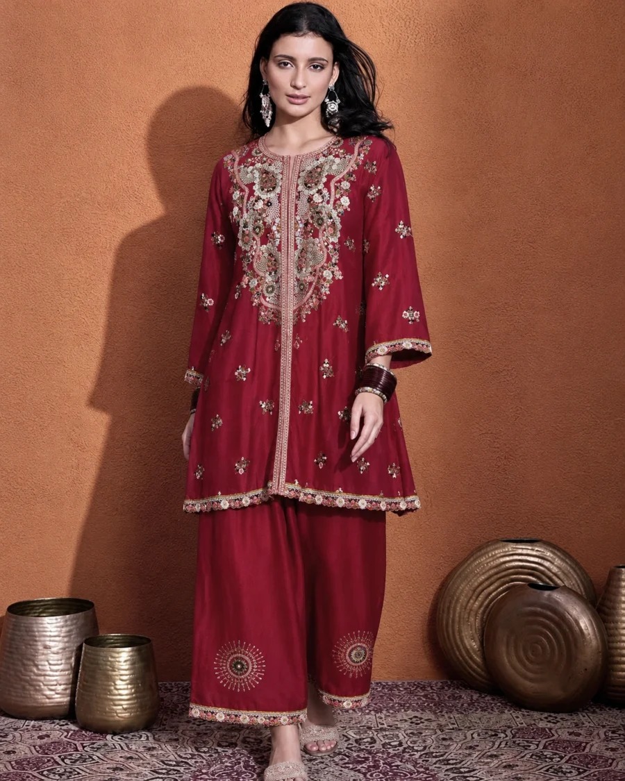 Ruby Embroidered Festive Co-Ord Set