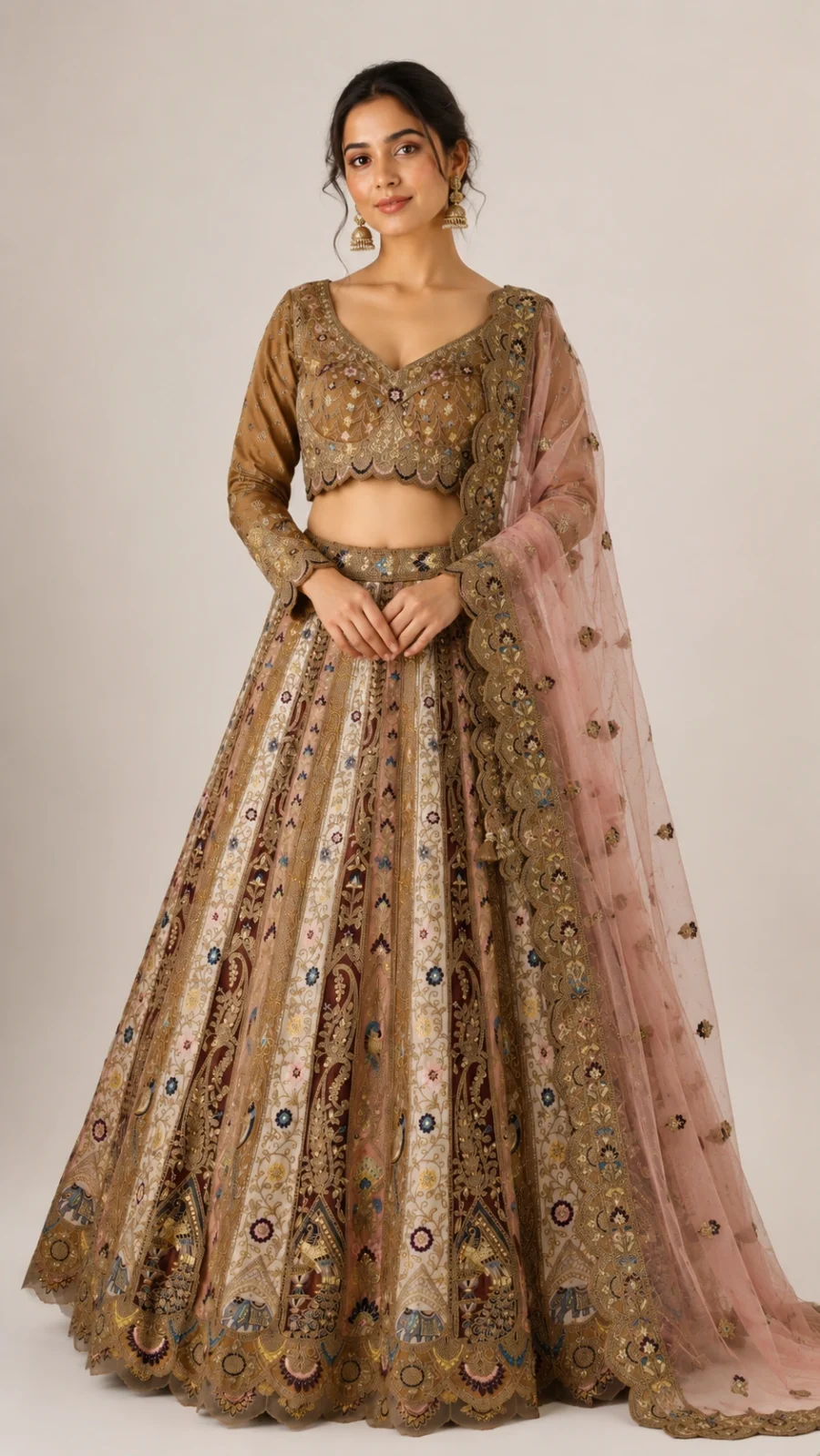 Royal Peacock Embroidered Designer Lehenga Choli Set with Soft Net Dupatta
