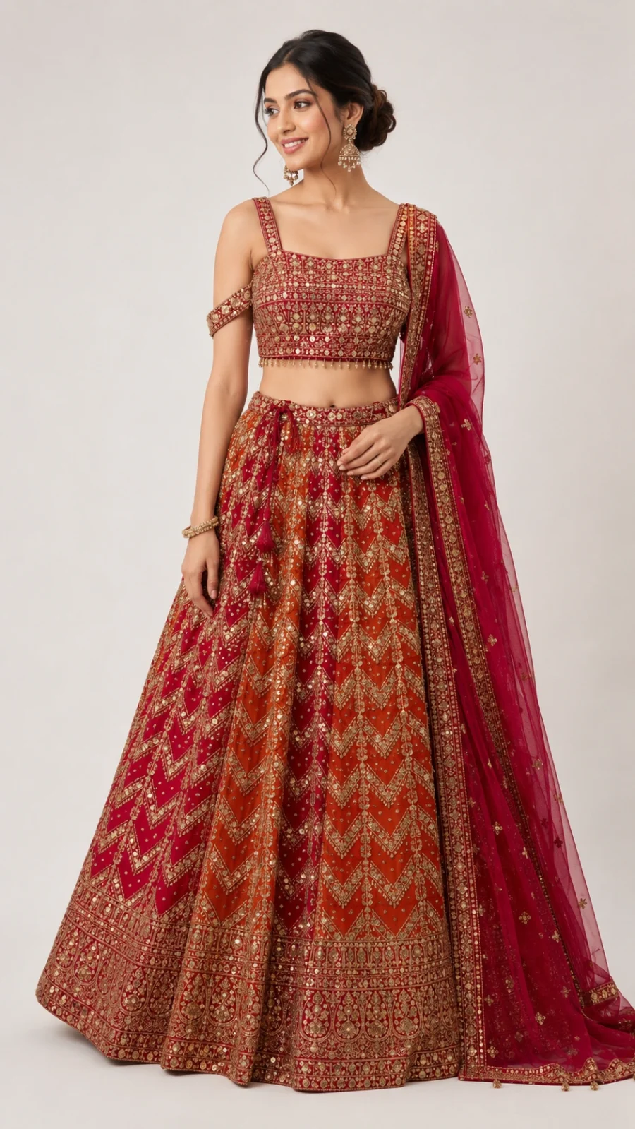 Sunset Royale Embroidered Bridal Lehenga Set