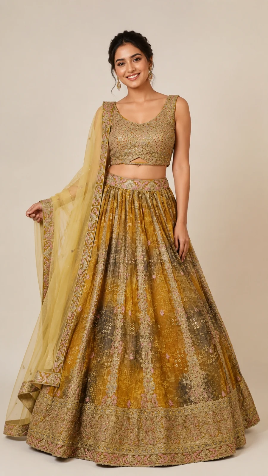 Store Golden Mist Embroidered Designer Lehenga Set