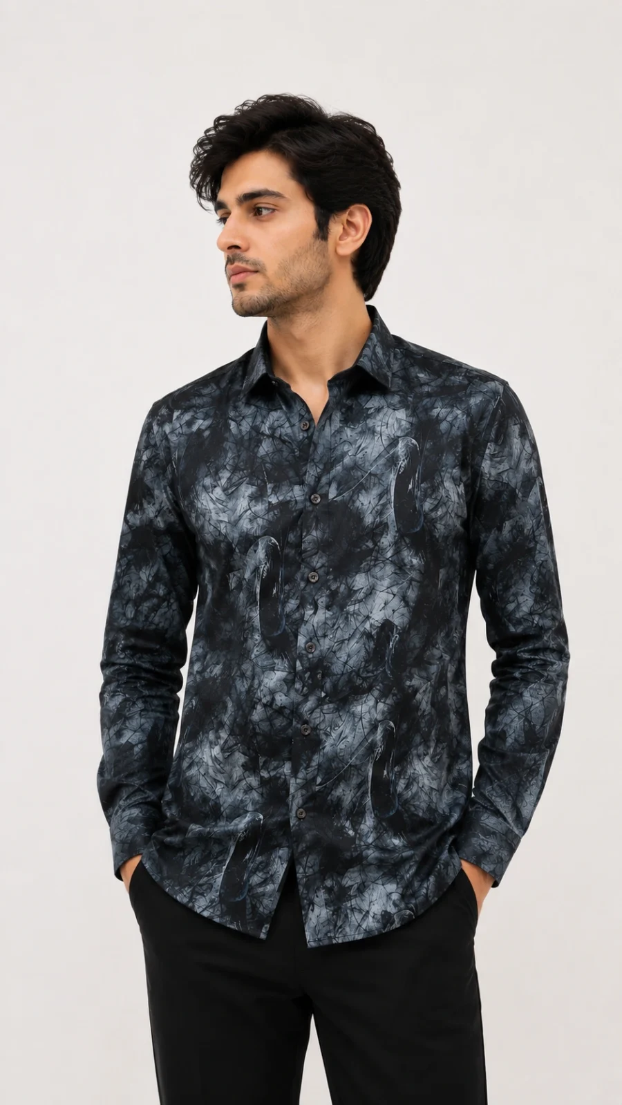 Men’s Premium Abstract Print Full-Sleeve Shirt