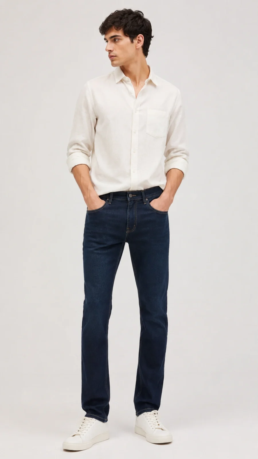 Men's Dark Indigo Stretch Slim Fit Jeans