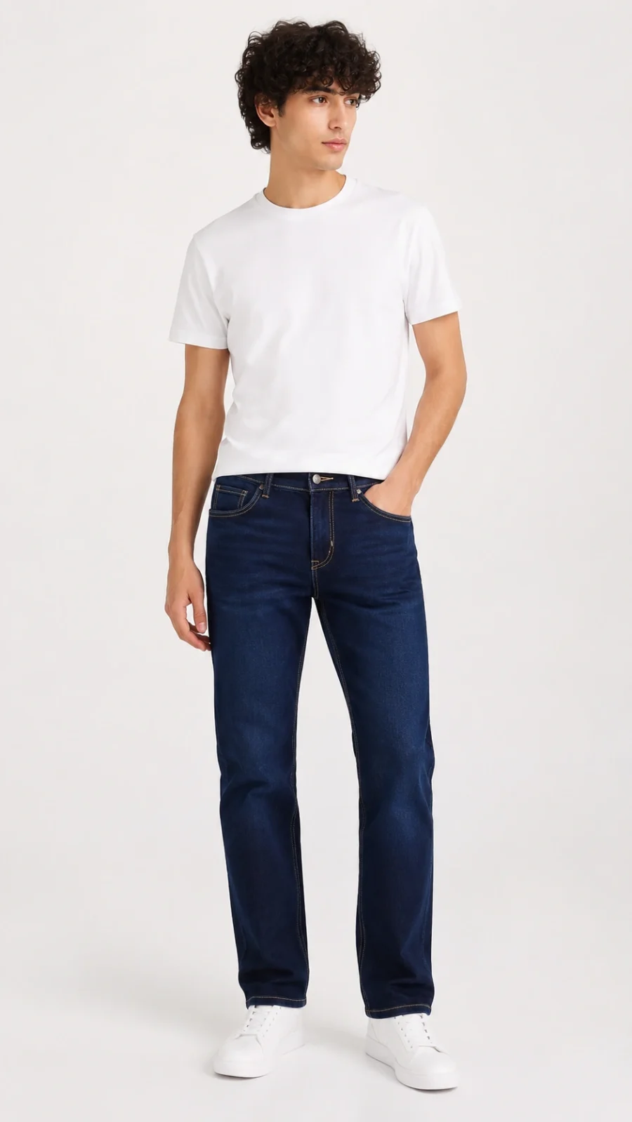 Men's Dark Blue Slim Fit Stretch Denim Jeans