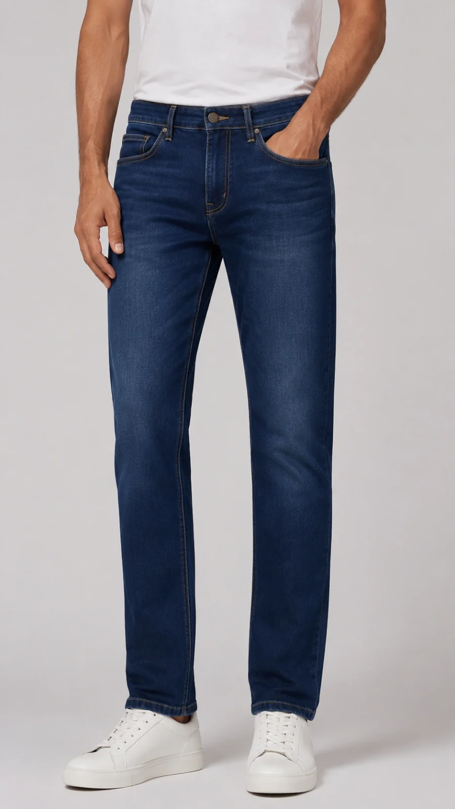 Men's Dark Blue Slim Fit Stretch Denim Jeans