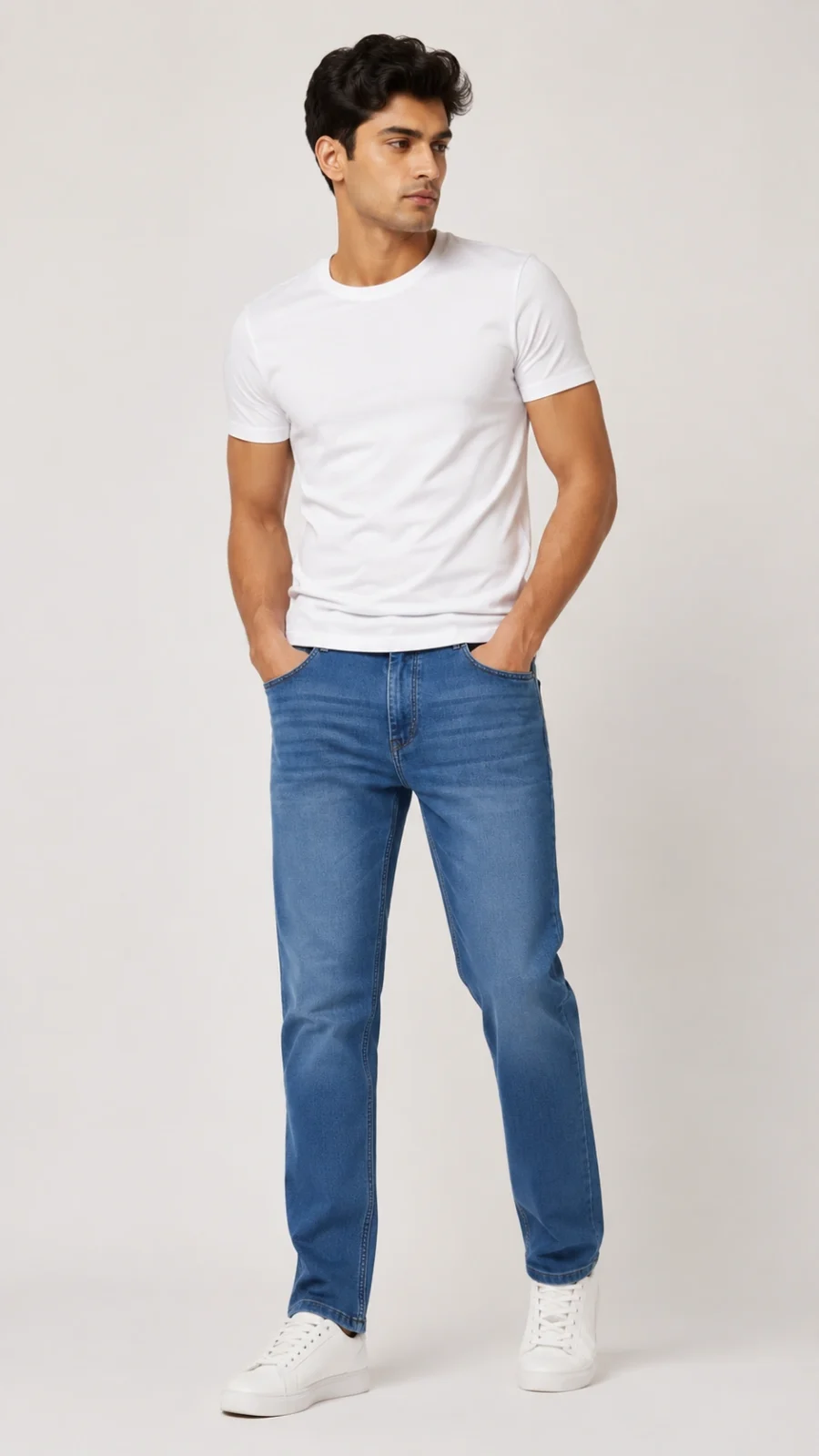 Men's Light Blue Slim Fit Stretch Jeans