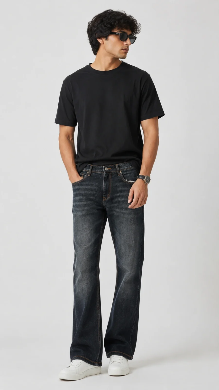 Men's Dark Wash Relaxed Fit Bootcut Jeans