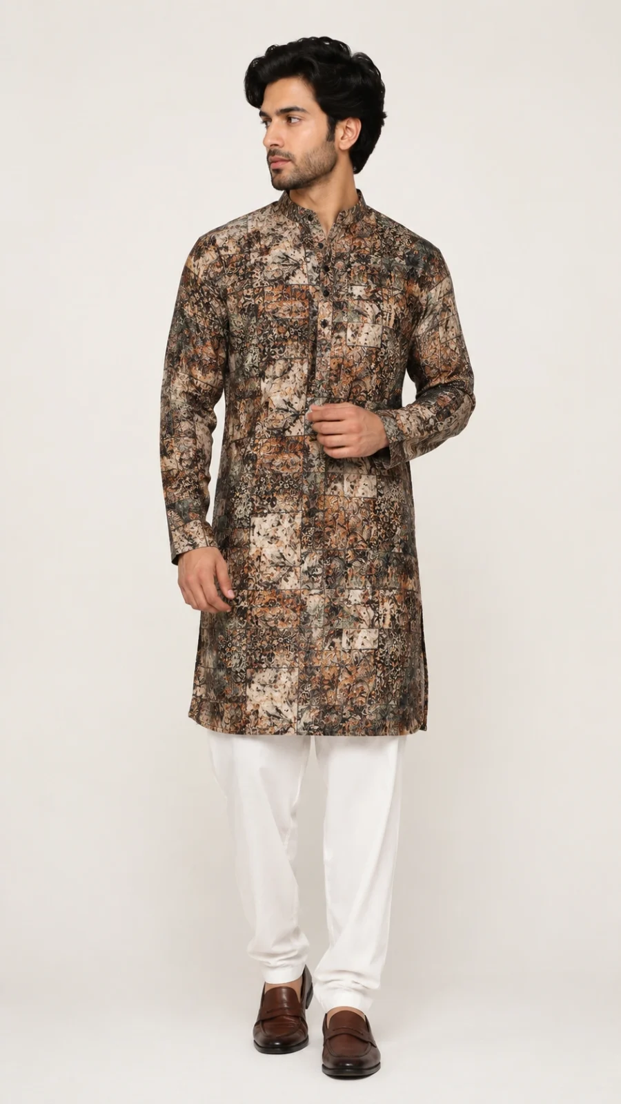 Mosaic Print Kurta Pajama Set