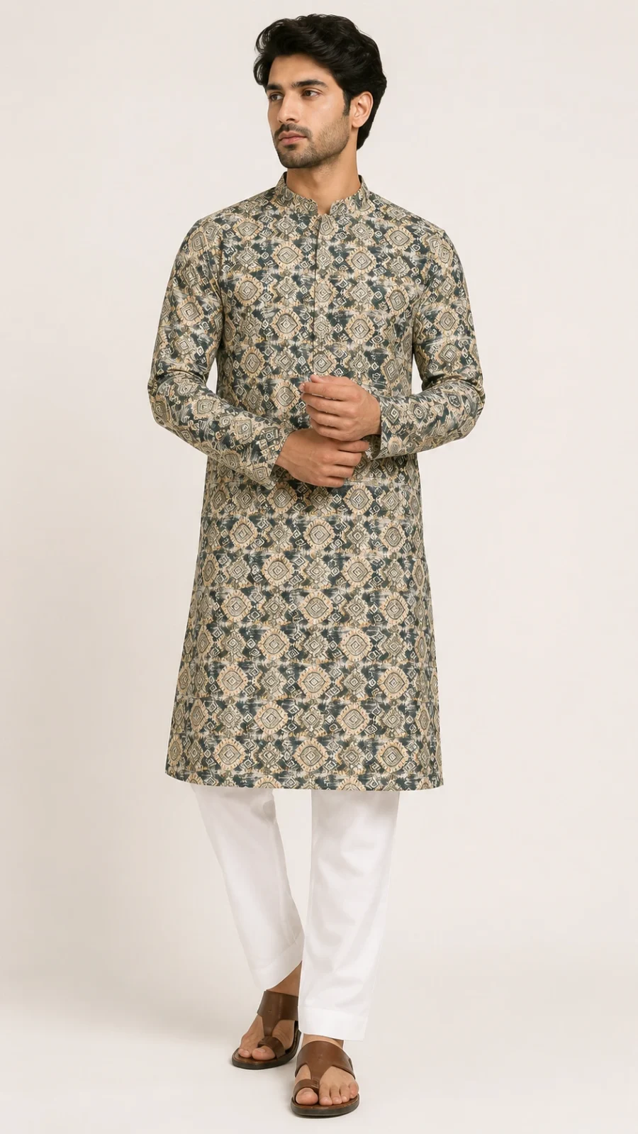 Geometric Printed Kurta Pajama Set