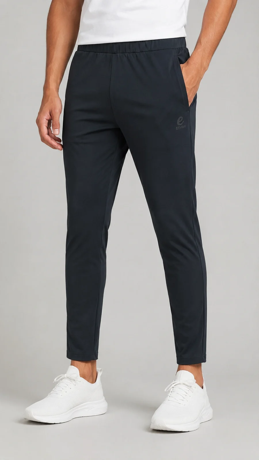 Men's Premium Active Tapered Fit Track Pants – Navy Blue