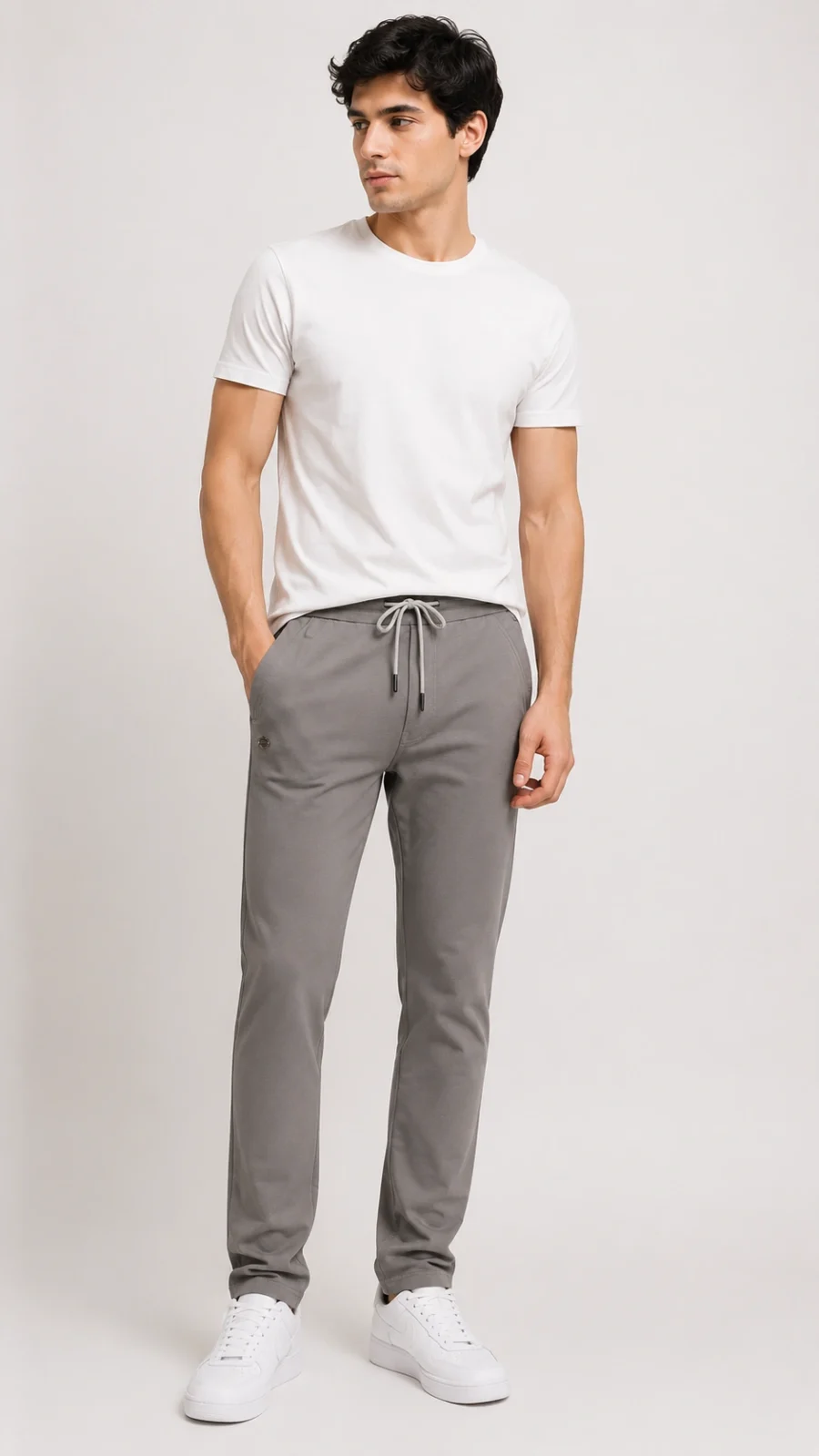 Men's Solid Grey Performance Track Pants