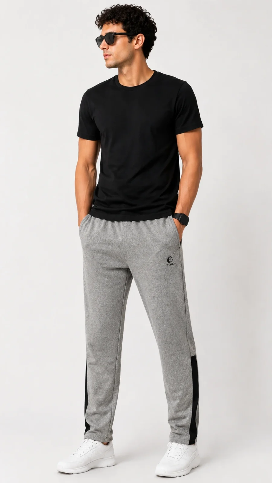 Men's Heather Grey Athletic Track Pants