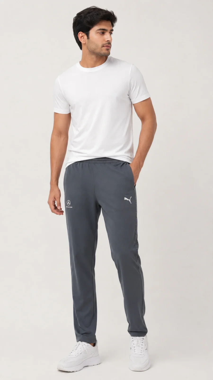 Men's Performance Slim Fit Track Pants – Steel Grey
