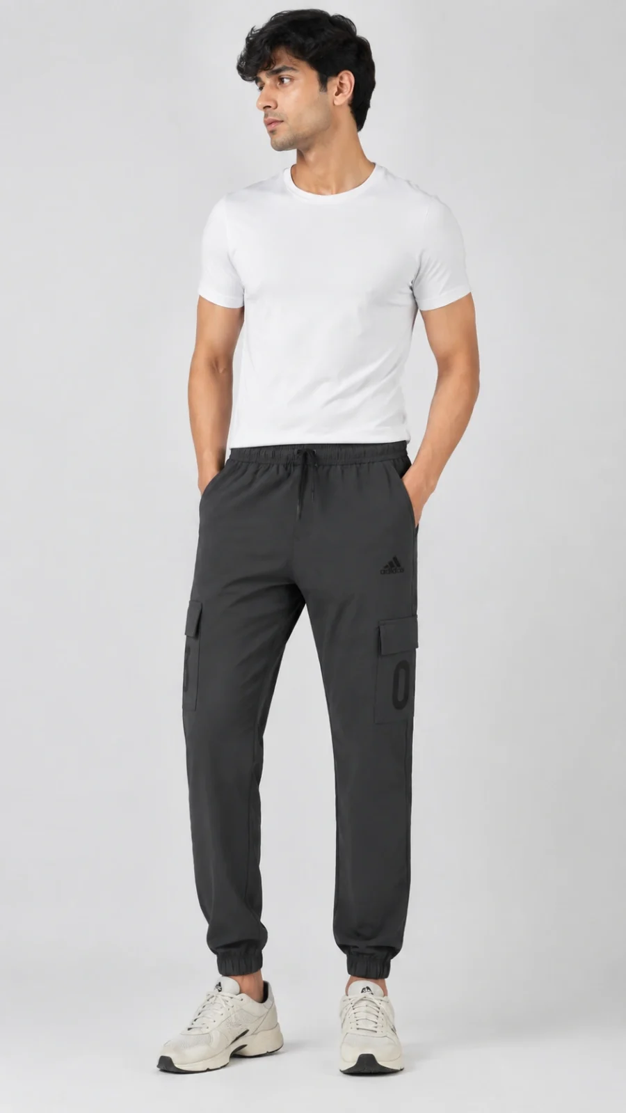 Men's Charcoal Cargo Jogger Pants