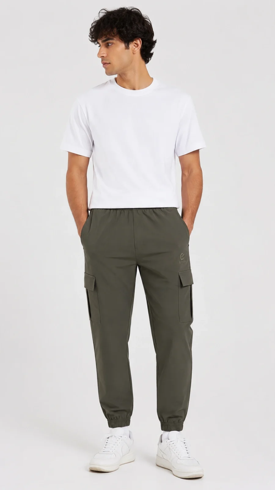 Men’s Olive Green Cargo Jogger Pants