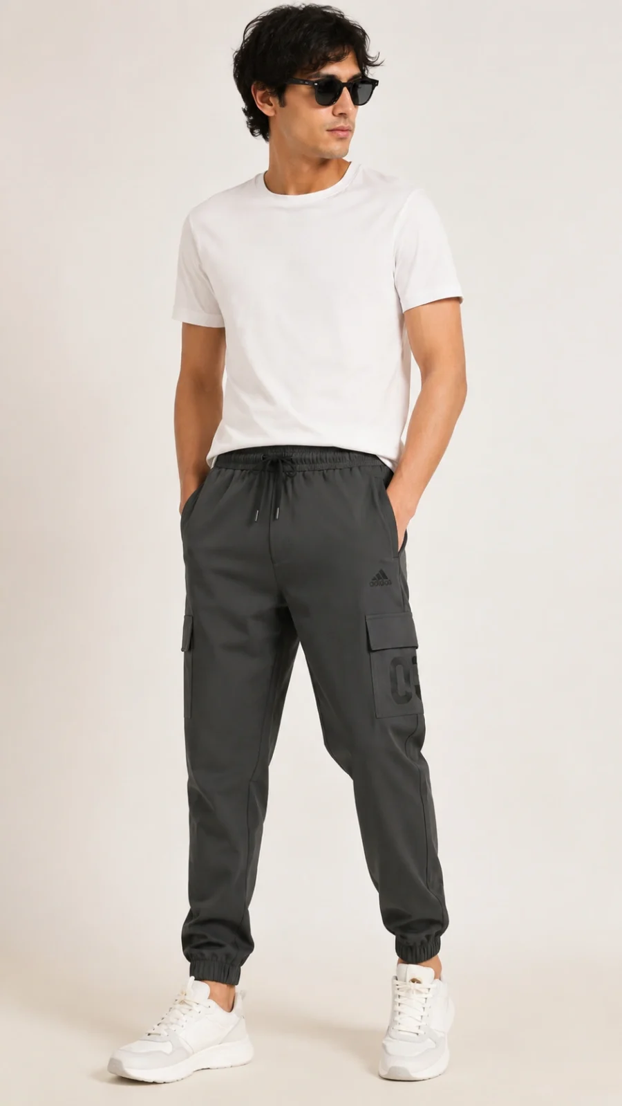 Men’s Charcoal Grey Cargo Jogger Pants