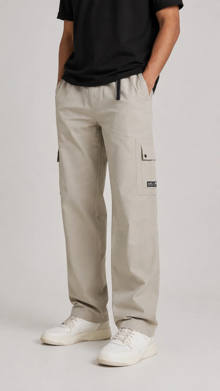 Men’s Relaxed Fit Cargo Pants with Elasticated Waist