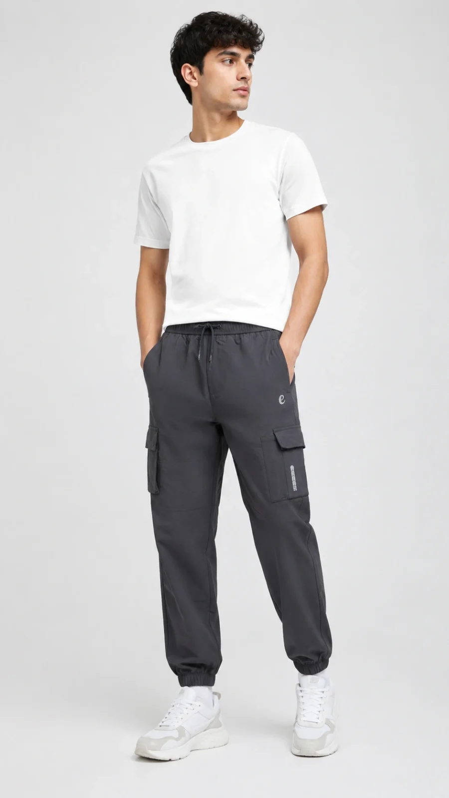 Men’s Charcoal Grey Cargo Jogger Pants