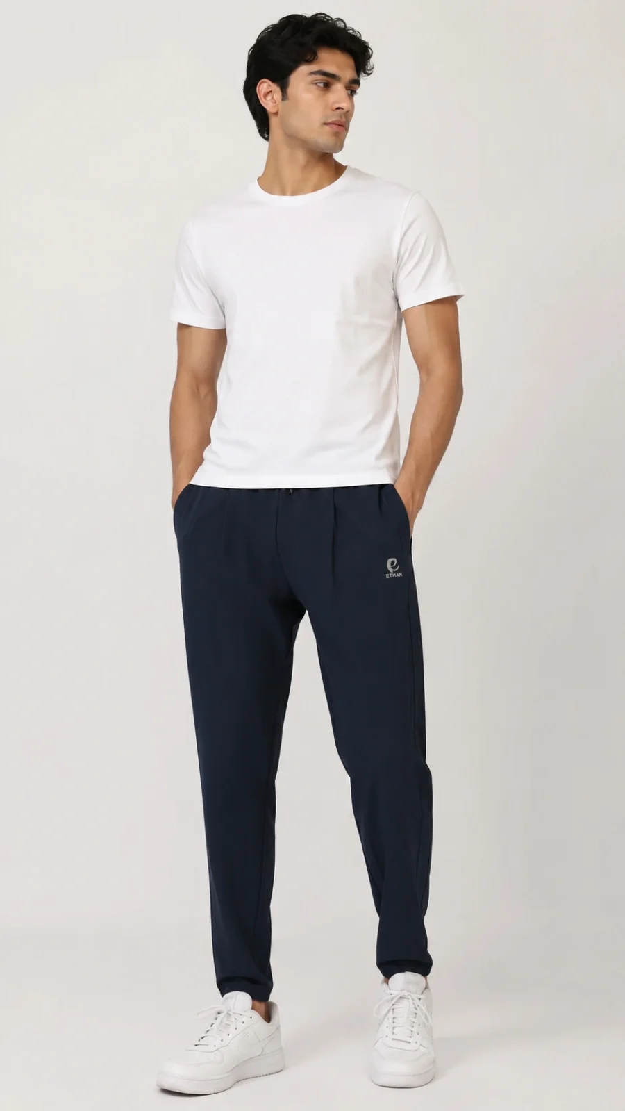 Men’s Navy Blue Regular Fit Track Pants