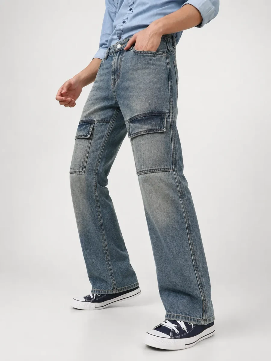Men's Vintage Wash Bootcut Jeans