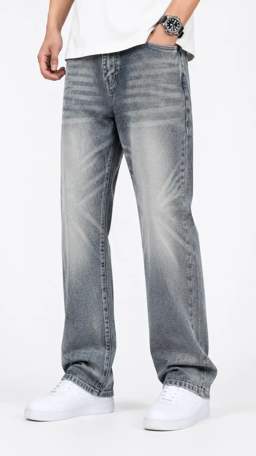 Men's Vintage Washed Bootcut Jeans