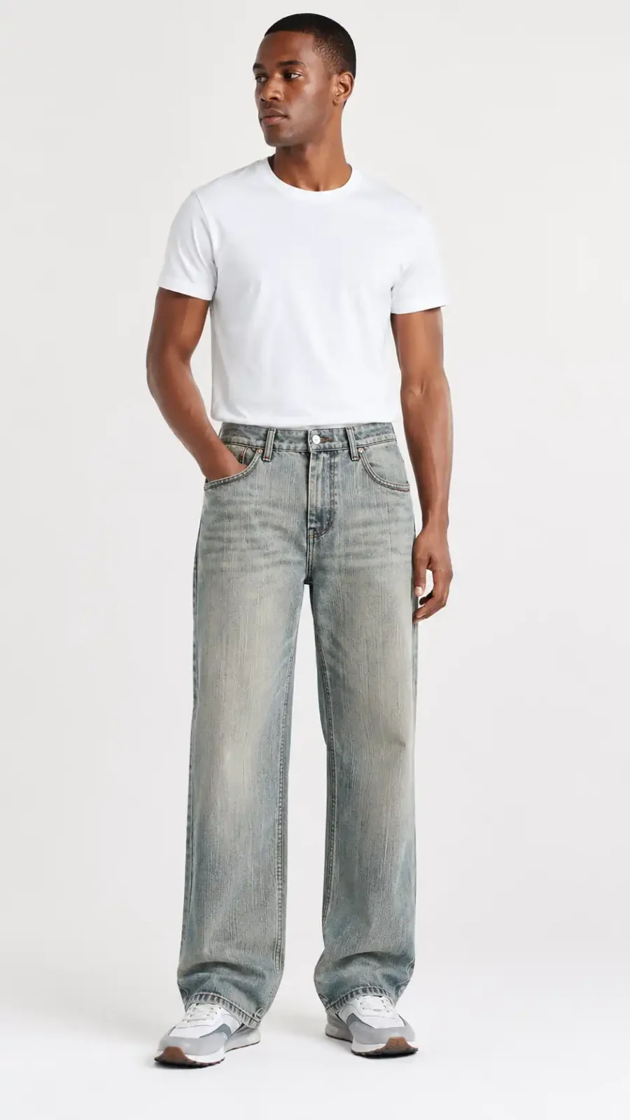 Men's Vintage Light Wash Bootcut Jeans
