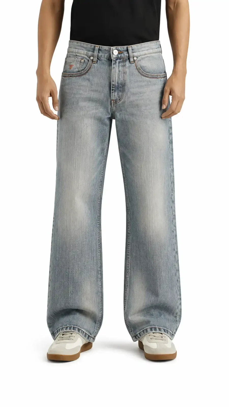Men's Light Wash Bootcut Jeans – Vintage Fade | Relaxed Fit | Premium Denim